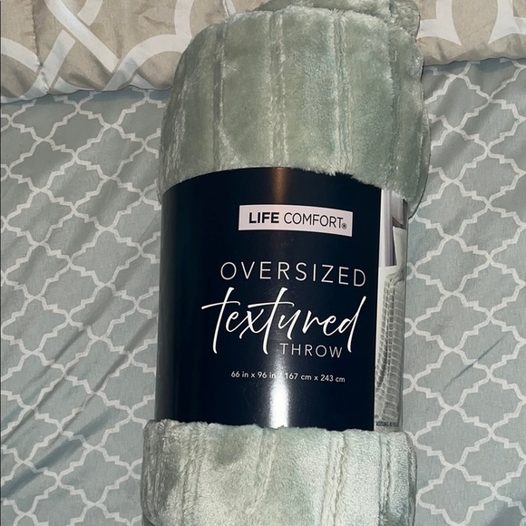 Life Comfort Oversized Textured Throw/ Blanket - Green - Picture 1 of 3